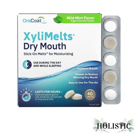 Holistic Care Oracoat Xylimelts For Dry Mouth Mild Mint 40 Melts