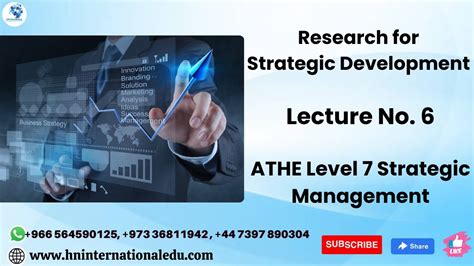 Research For Strategic Development Lecture No 06 ATHE Level 7