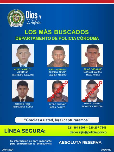 Revelan El Cartel De ‘los Más Buscados En Córdoba Chicanoticias Noticias Líder En Montería