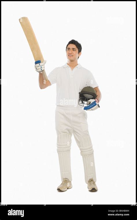 Cricket Batsman Celebrating His Success Stock Photo Alamy