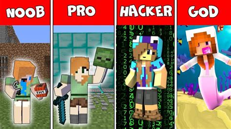 Noob Vs Pro Vs Hacker Vs God Girl Life In Minecraft 19380 Hot Sex Picture