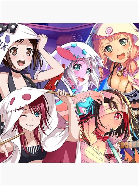 Bang Dream Bandori Afterglow Aglow Haunted Highschool Edit Poster For