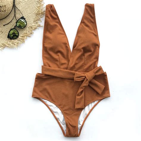 Buy Cupshe Sea Escape Solid One Piece Swimsuit Women Summer Sexy One Piece Swim