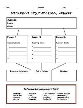 Argumentative Essay Graphic Organizer | Argument Graphic Organizer ...