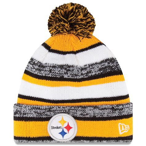 Mens Pittsburgh Steelers New Era Gold On Field Sport Sideline Cuffed