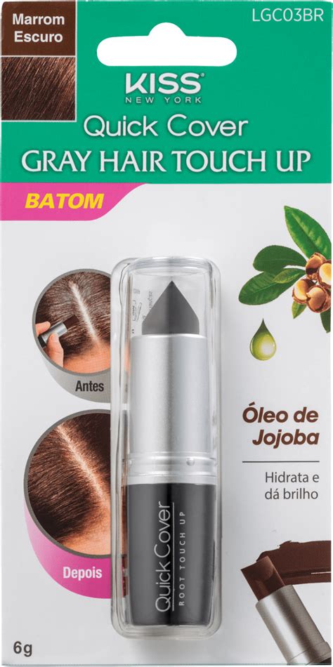 Batom Corretivo De Raiz Kiss New York Gray Hair Touch Up Marrom Escuro