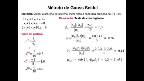 Cálculo Numérico Método De Gauss Seidel Youtube