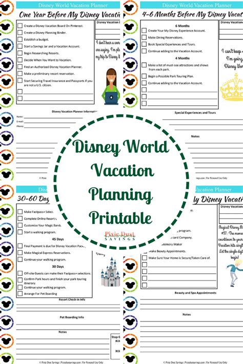 Free Disney World Planning Printables Pdf