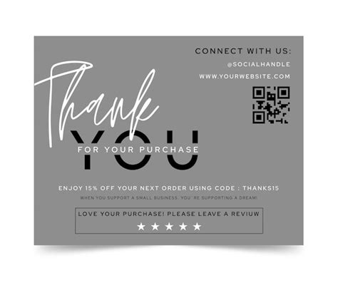 Premium Vector Business Thank You For Purchase Card Design Vector