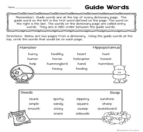 Dictionary Skills And Guide Words Worksheets Worksheets Library