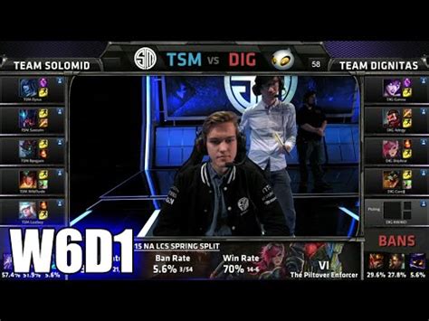 Team Solomid TSM Vs Dignitas S5 NA LCS Spring 2015 Week 6 Day 1 TSM