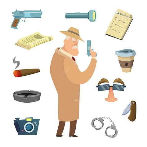 Premium Vector | Different tools for detective