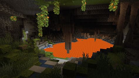 Lush And Dripstone Caves Generating Together Look Gorgeous Minecraft