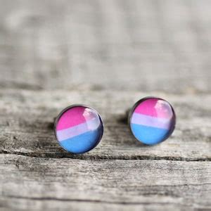 Bisexual Earring Stud Surgical Steel Studs Lgbtq Pride Post Etsy