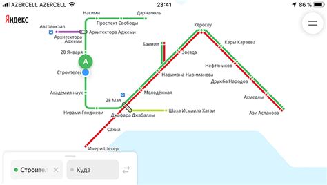 В приложении ЯндексМетро появилась схема Бакинского метрополитена