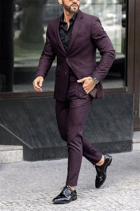 Men Suit Wine Color Wedding Suit Groom Wear Suit Piece Suit Etsy