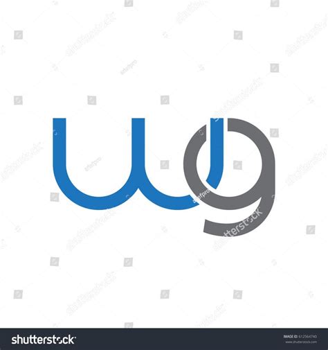 Initial Letters Wg Round Overlapping Lowercase Stock Vector Royalty