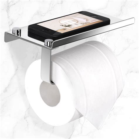 Uxcell Toilet Paper Holder Phone Shelf Stainless Steel Wall Mount