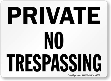 Private Property No Trespassing Signs