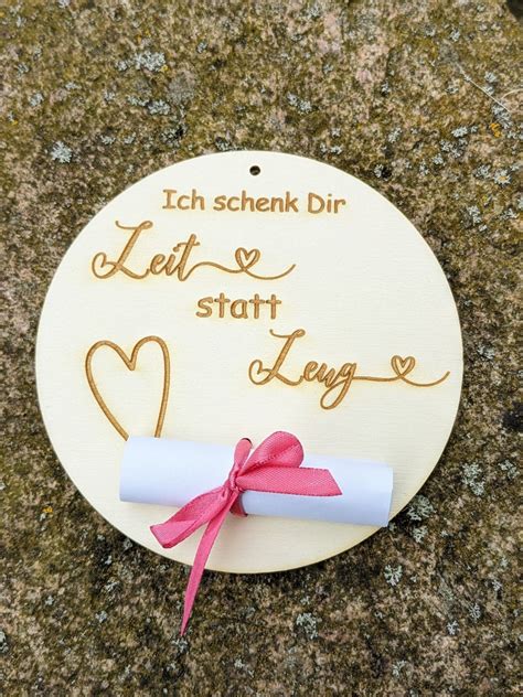 Gutschein Zeit Statt Zeug Geschenk Gutscheinkarte Etsy De