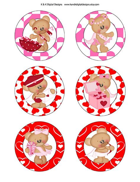 Valentine S Day Cupcake Toppers Diy Decorations 3 Inch Cupcake Toppers Valentine Party