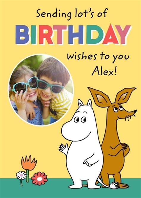 Cute Moomintroll And Sniff Photo Upload Birthday Card Moonpig