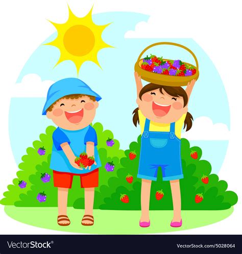 Fruit Picking Royalty Free Vector Image Vectorstock