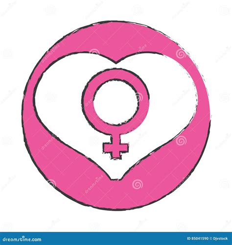 Emblem Heart With Female Symbol Icon Stock Illustration Illustration Of Attractive Heard