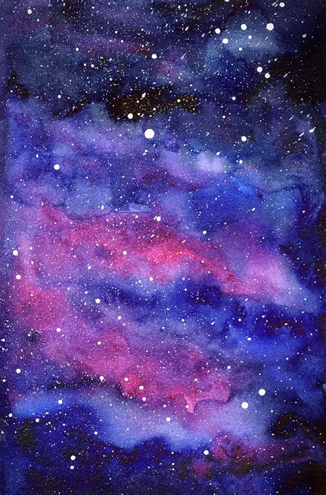 Watercolor Galaxy Pink Nebula Painting by Olga Shvartsur - Pixels