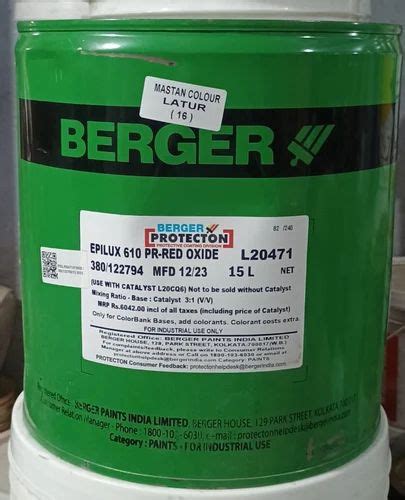 Berger Epilux Epoxy Coal Tar Black For Metal Packaging Size L At