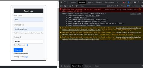 Javascript Firebaseerror Firebase Error Auth Invalid Email