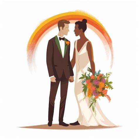 Premium AI Image There Is A Bride And Groom Standing Together In