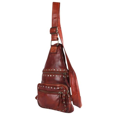 Leather Sling Bag Women Leather Sling Backpack Purse Leather Backpack