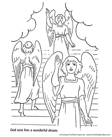 Bible Story characters Coloring Page Sheets - Jacob's dream coloring page - Sunday School and ...