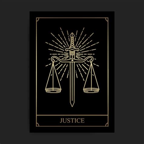 Premium Vector Justice Magic Major Arcana Tarot Card In Golden Hand