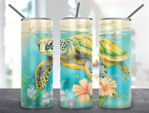 Sea Turtle Tumbler Design Oz Graphic By Alleylightbox Creative Fabrica