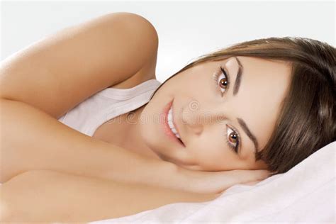 Healthy Beautiful Brunette Woman In Spa Robe Stock Image Image Of Female Portrait 19196899
