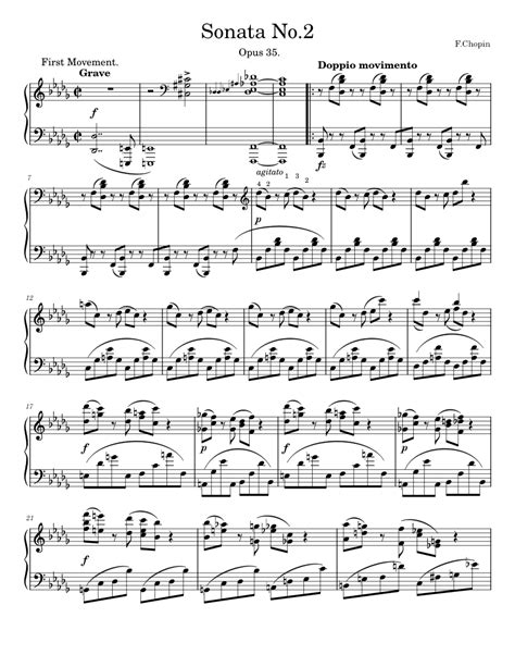 Chopin Sonata No2 In B Flat Minor I Grave Sheet Music For Piano