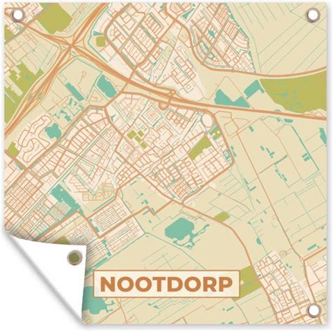 Tuin Poster Nootdorp Kaart Plattegrond Vintage Stadskaart