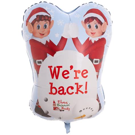 58cm 23 Elves Behavin Badly Were Back Naughty Elf Foil Balloon