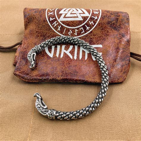 Nordic Viking Dragon Head Bracelet Ragnar Lothbrok Viking Armring