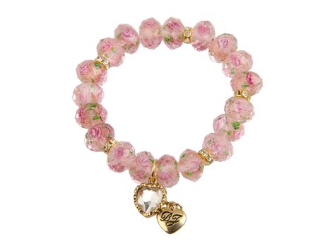 Betsey Johnson Tzarina Pink Beads Stretch Bracelet Pink