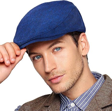 Men Ivy Gatsby Newsboy Cap Classic Wool Blend Tweed Flat Cap Cabbie