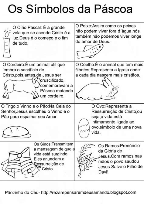 Os Símbolos da Páscoa e seus Significados para Imprimir