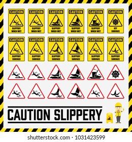 Set Safety Caution Signs Symbols Forklift Stock Vector Royalty Free