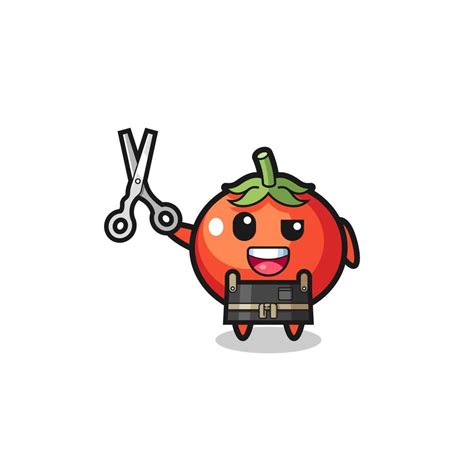 Tomatoes Character As Barbershop Mascot Vector Art At Vecteezy