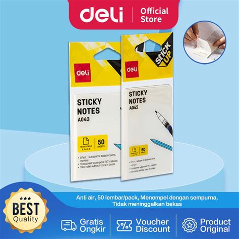 Jual Deli Transparent Sticky Notes Memo Tempel Transparan Mm