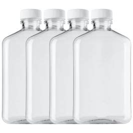 Clear Oz Flask Style Pet Bottle With Lid Pack