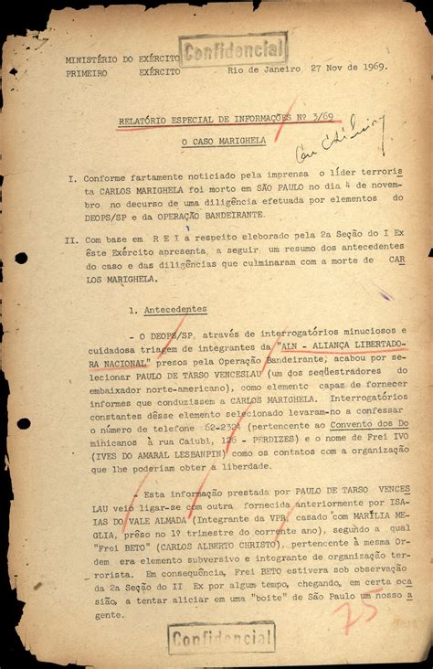 Documento Vers O Do Exercito Sobre A Opera O Que Matou Carlos