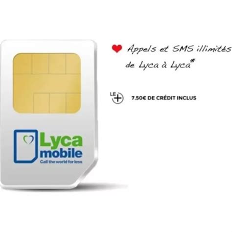 Carte Sim Lyca Mobile Pr Pay E Sans Engagement Sans Abonnement